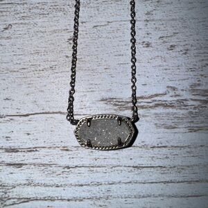 Kendra Scott Silver Oval Pendant Necklace